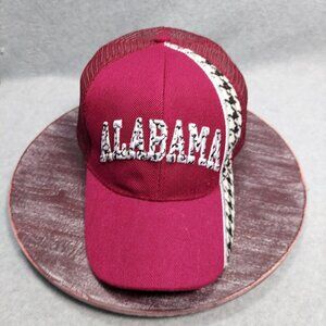 Alabama Embroidered Trucker Hat Red Mesh Snapback Cap Roll Tide  Houndtooth